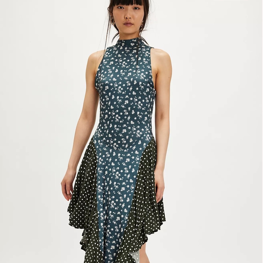 Free people Floral Halter Dress - Green